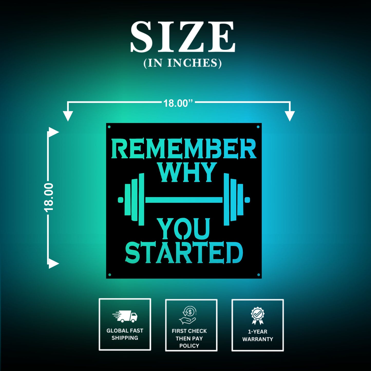 Custom Gym Signs  Size