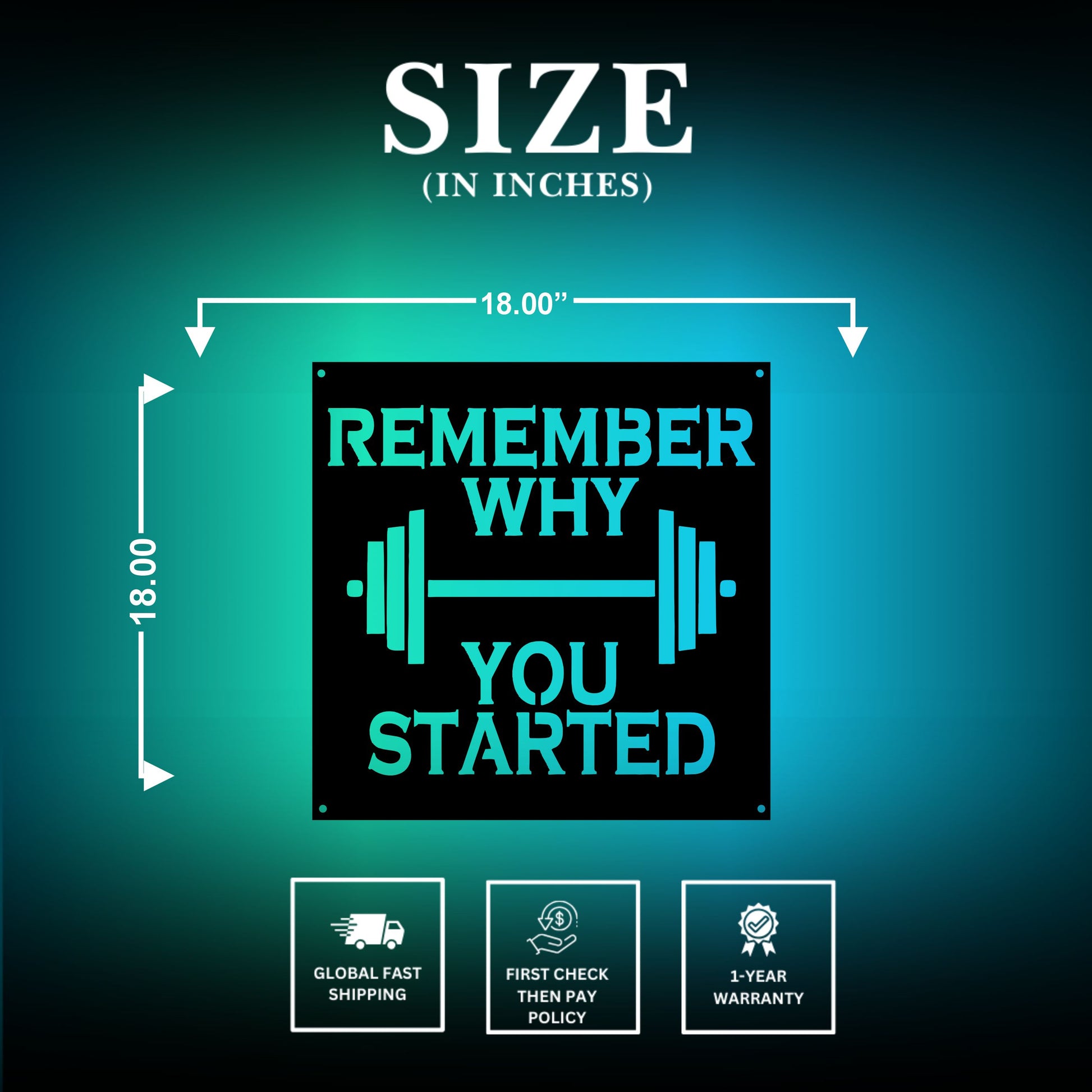Custom Gym Signs  Size