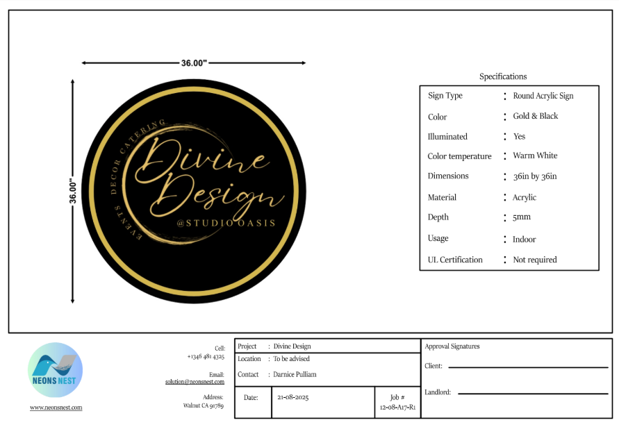 Divine Designs Round Acrylic Sign