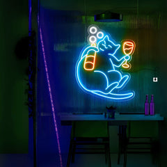 Drinking Cat Neon Sign Wall