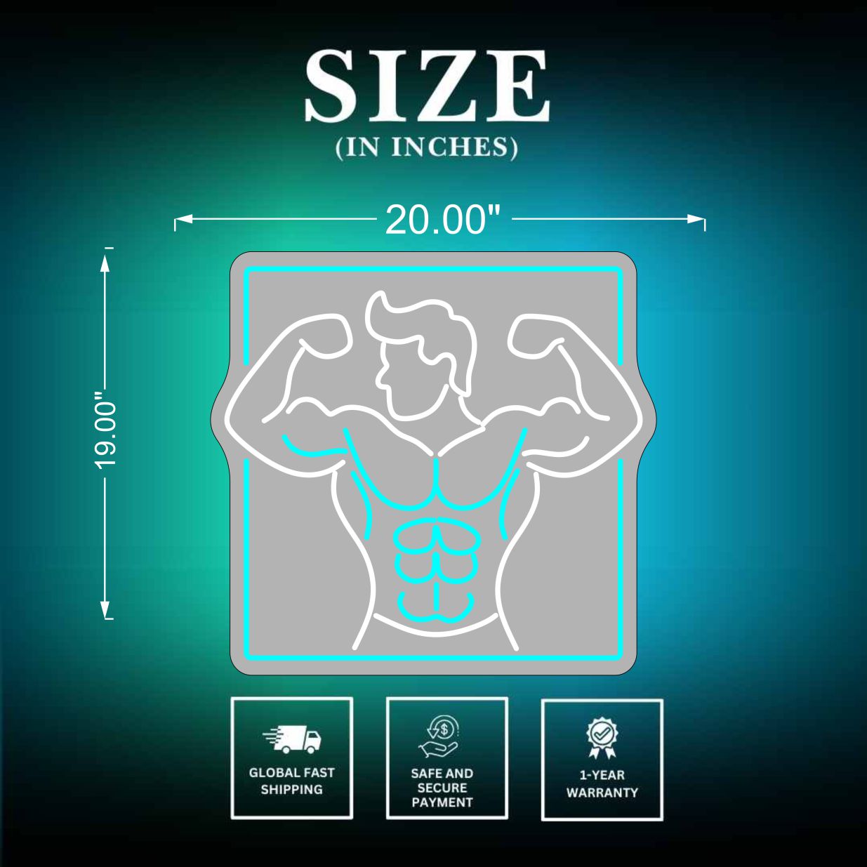 Fitness Neon Signs Size