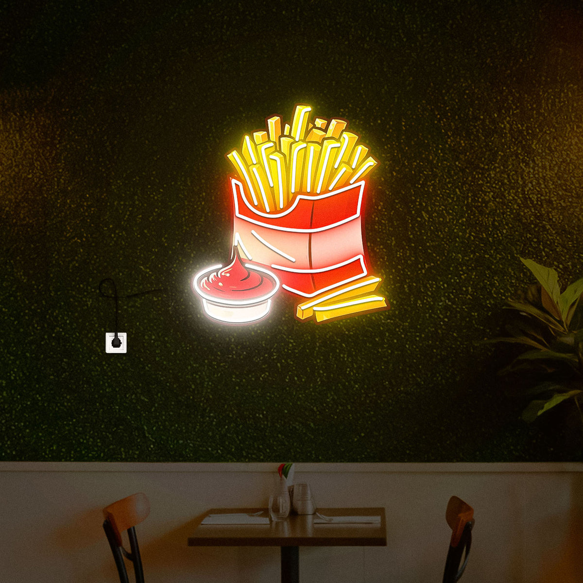 Small Fries Sign Fries Neon Sign – UV Neon Light for Restaurant & Home | Neonsnest ...