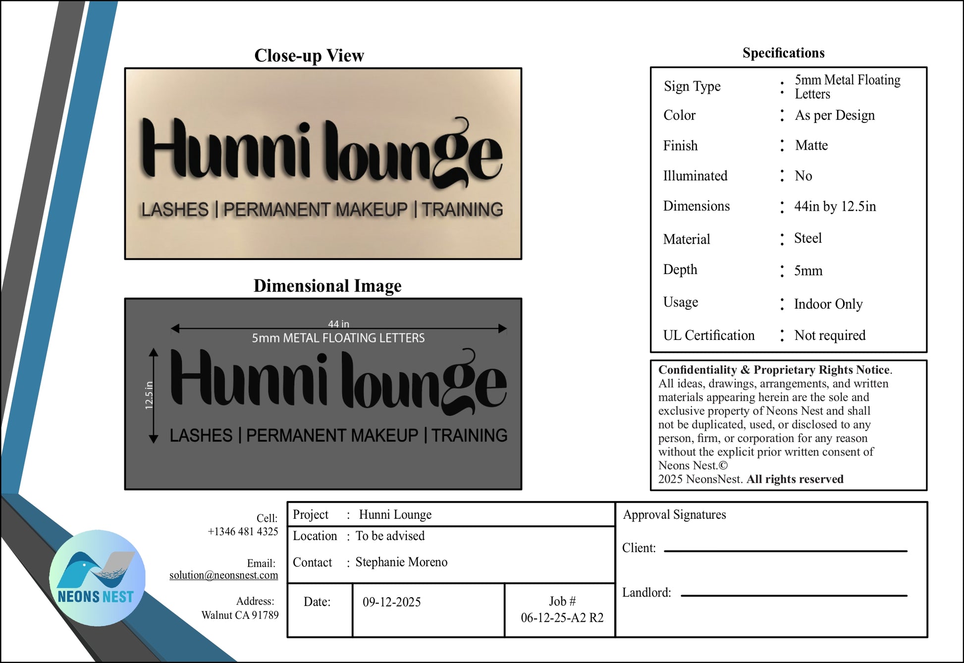 Hunni Lounge 5mm Metal Sign - Neonsnest.com