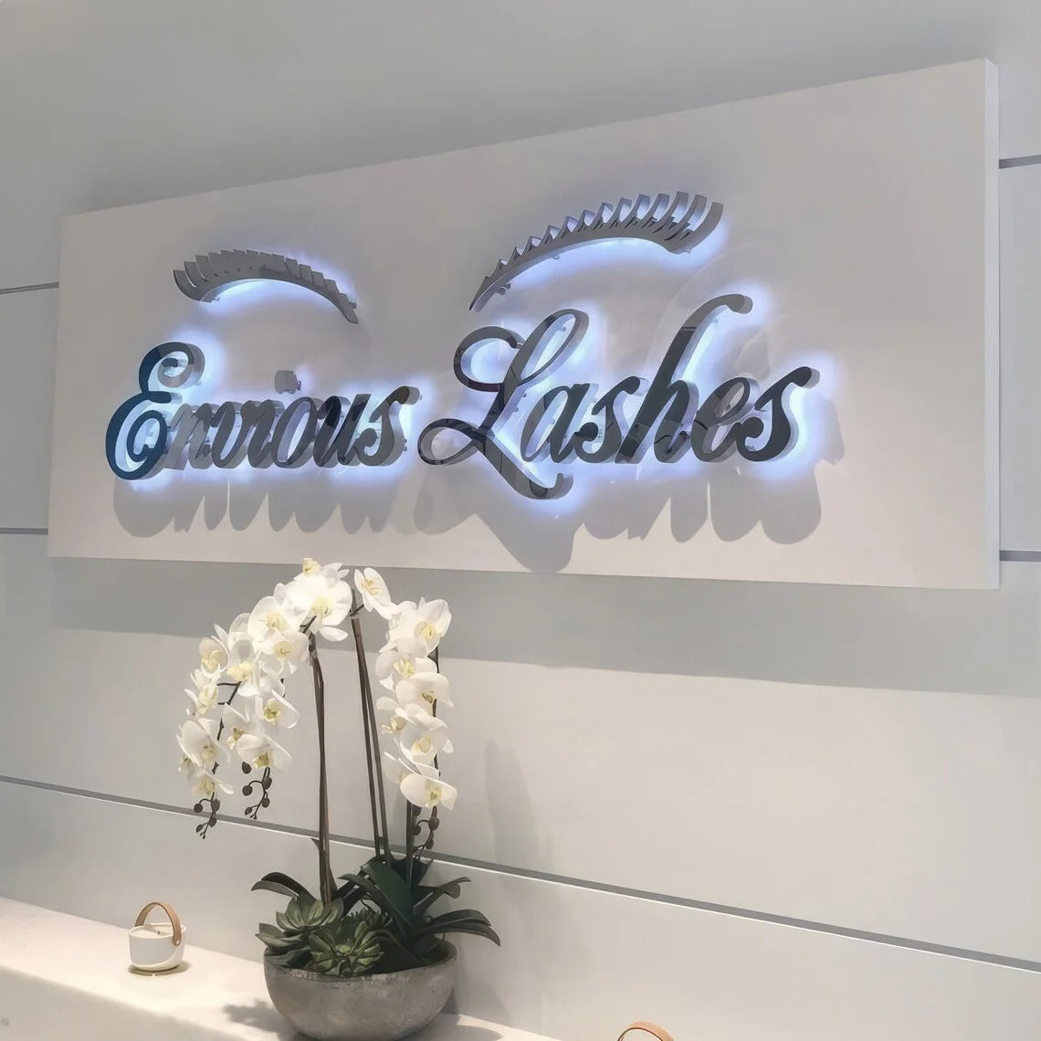 Indoor 3D metal  backlit sign  for interior decor