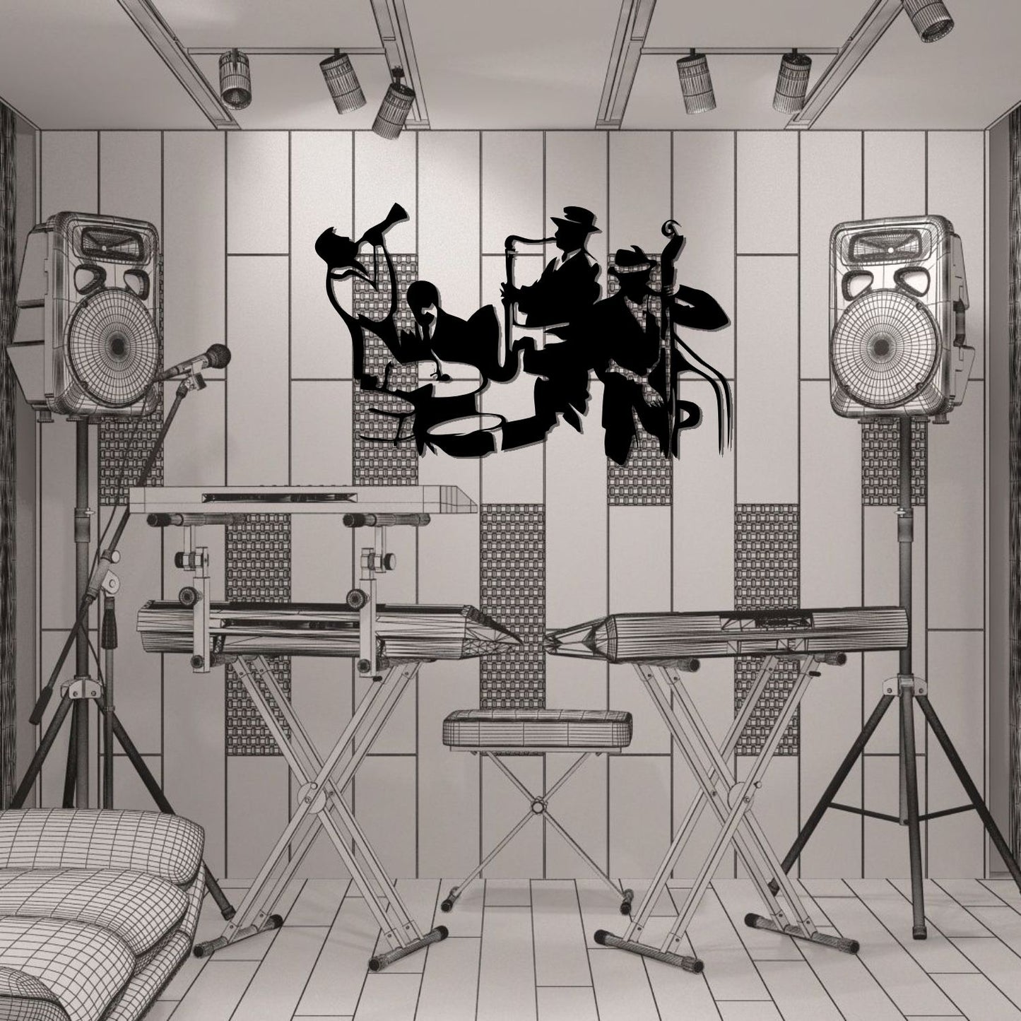 Jazz Band Metal Wall Art For Wall
