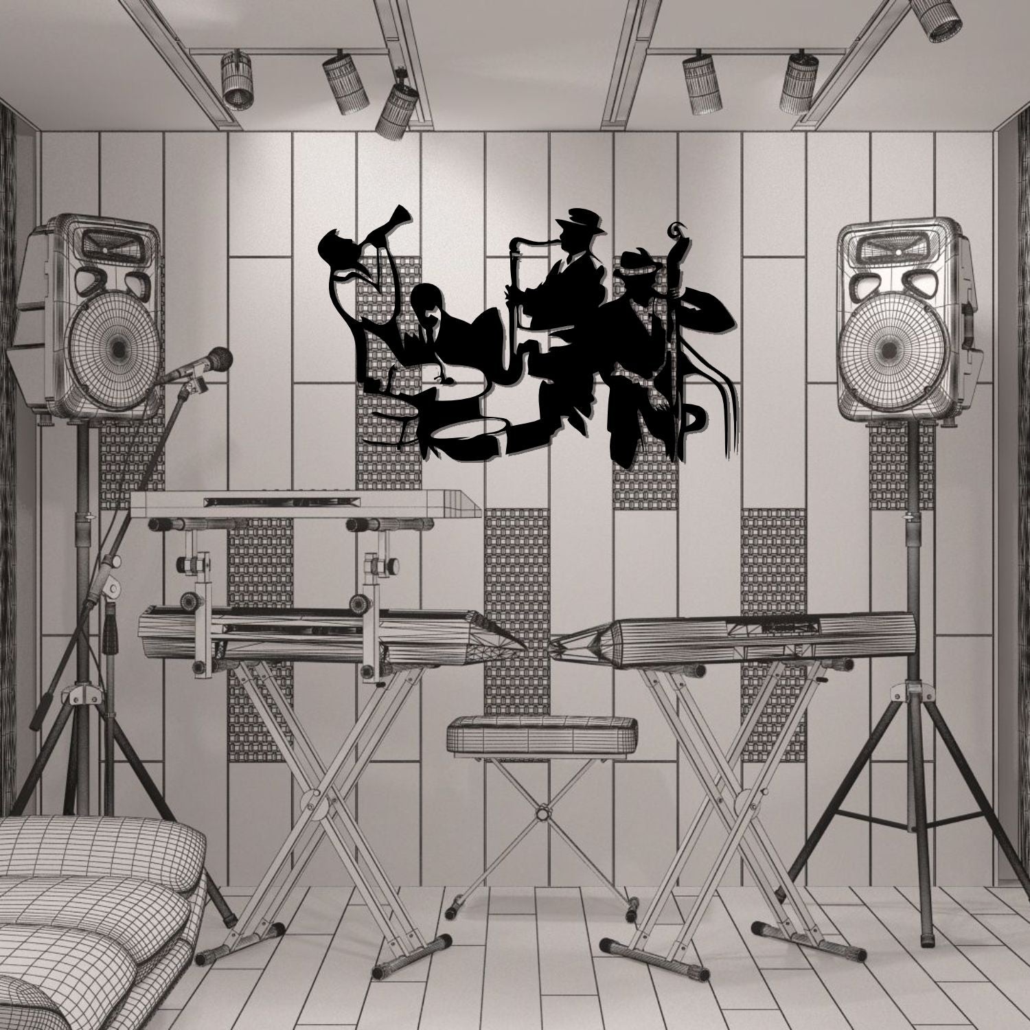 Jazz Band Metal Wall Art For Wall