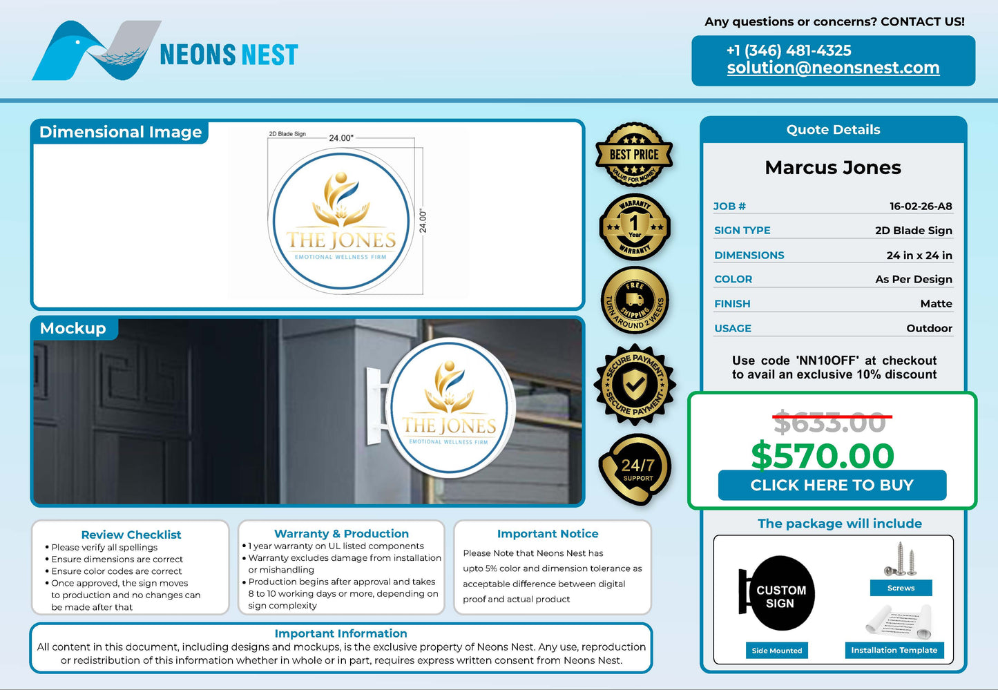 Jones Emotional Wellness Firm Blade Sign - Neonsnest.com