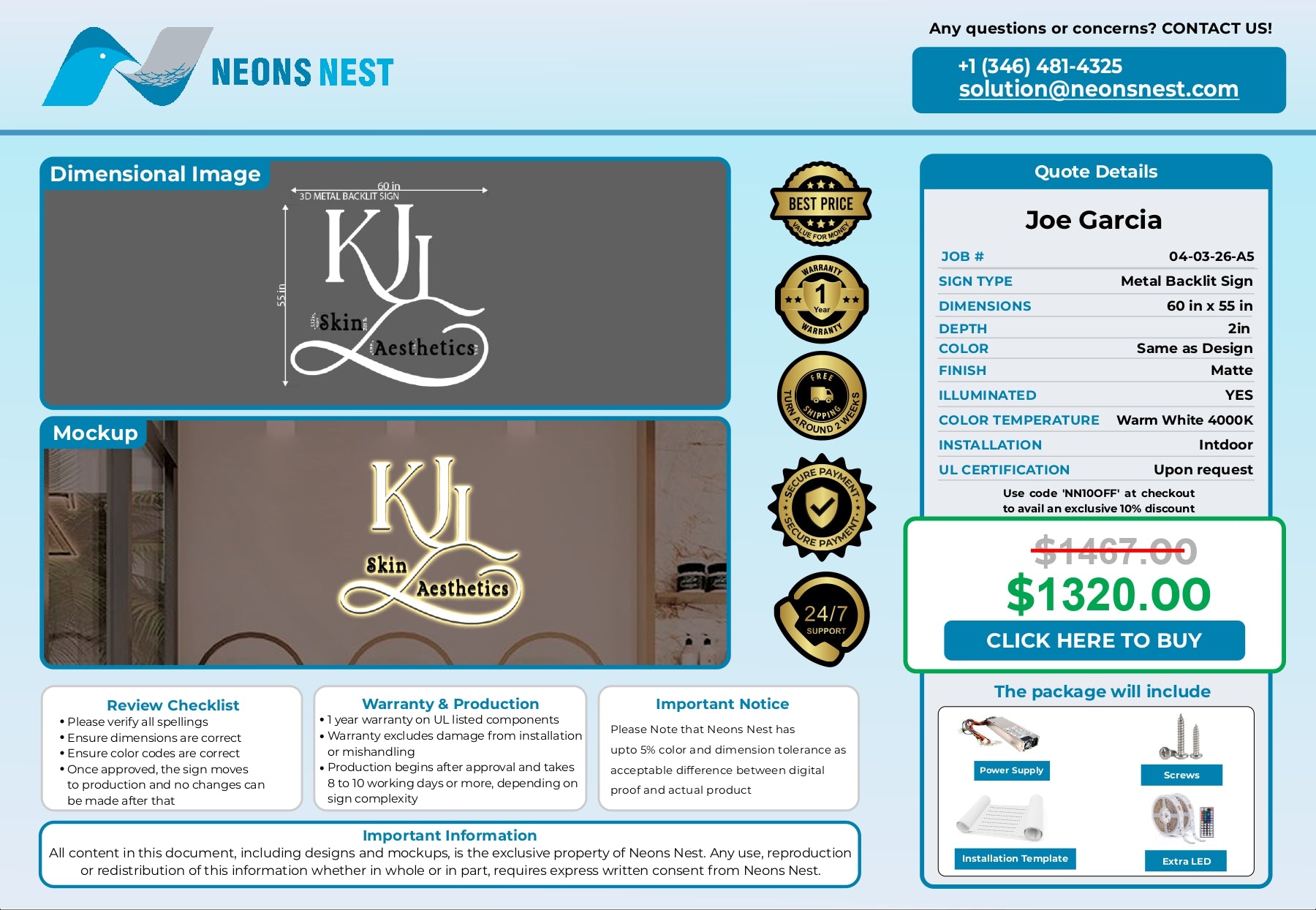 Metal Backlit Sign-KJL Skin - Neonsnest.com