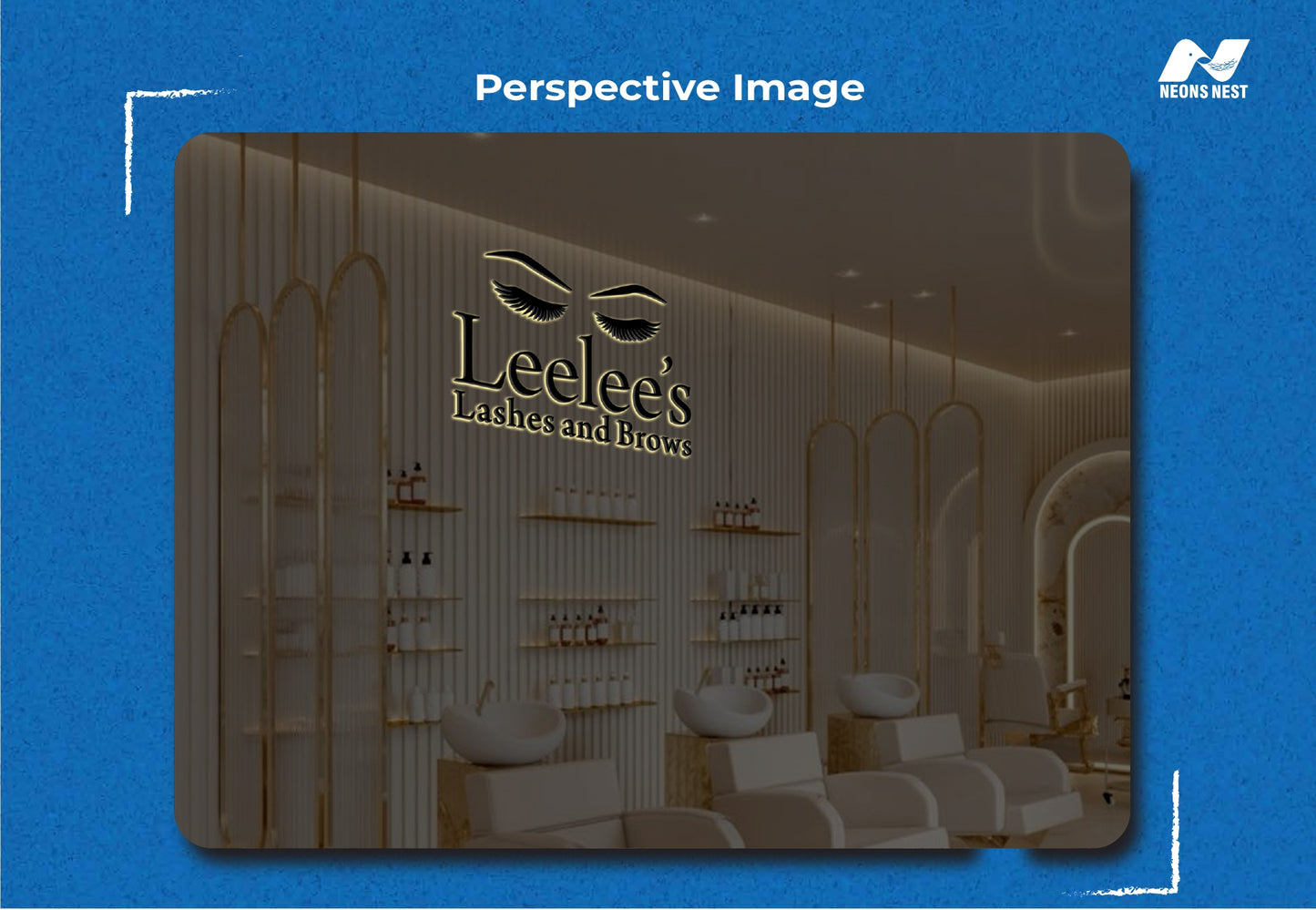 3D Metal Backlit Sign-LeeLee's Lashes & Brows - Neonsnest.com