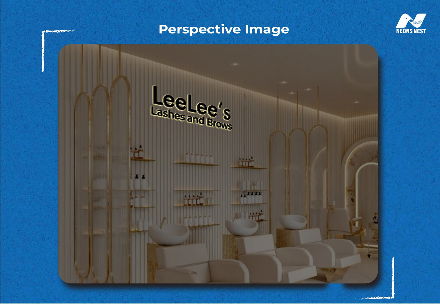 3D Metal Backlit Sign-LeeLee's Lashes & Brows - Neonsnest.com