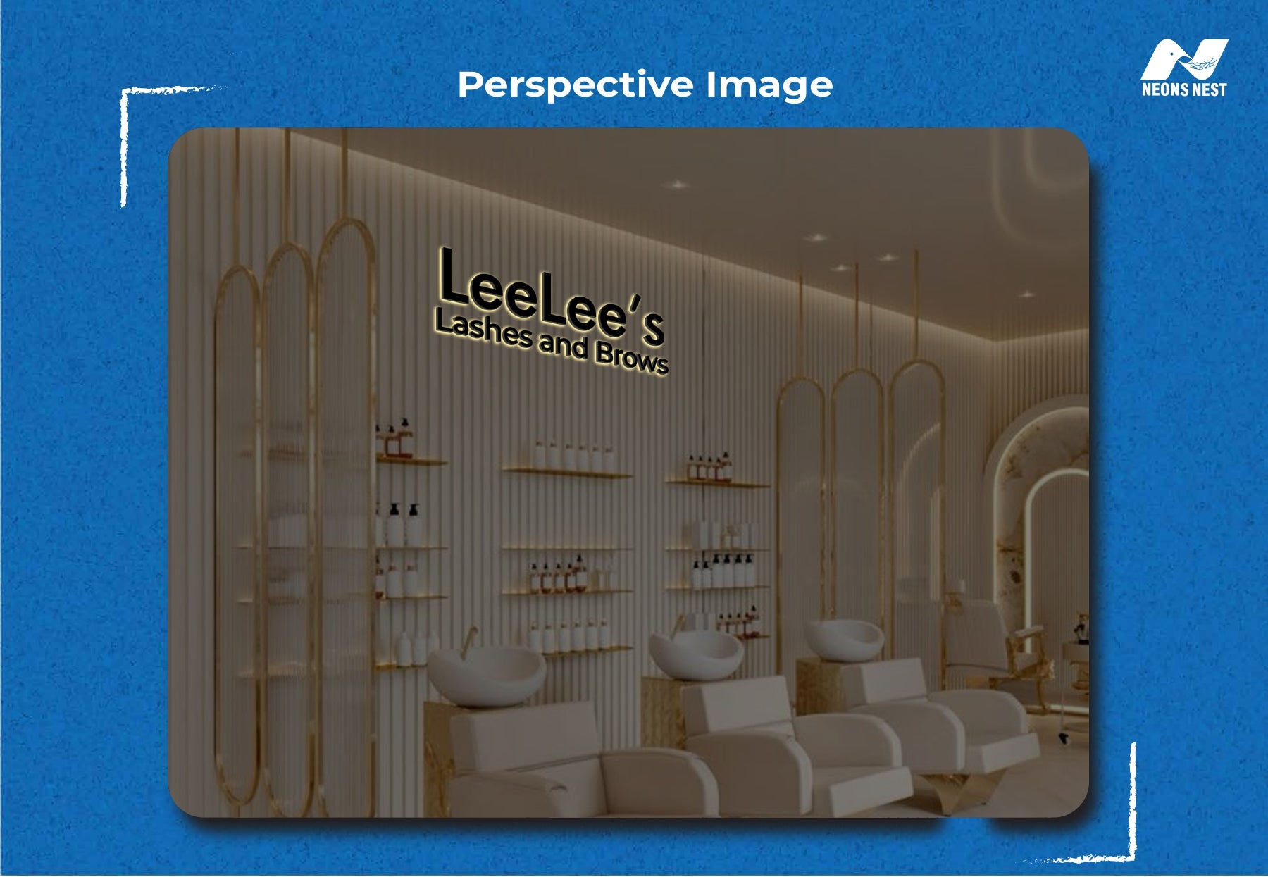 3D Metal Backlit Sign-LeeLee's Lashes & Brows - Neonsnest.com