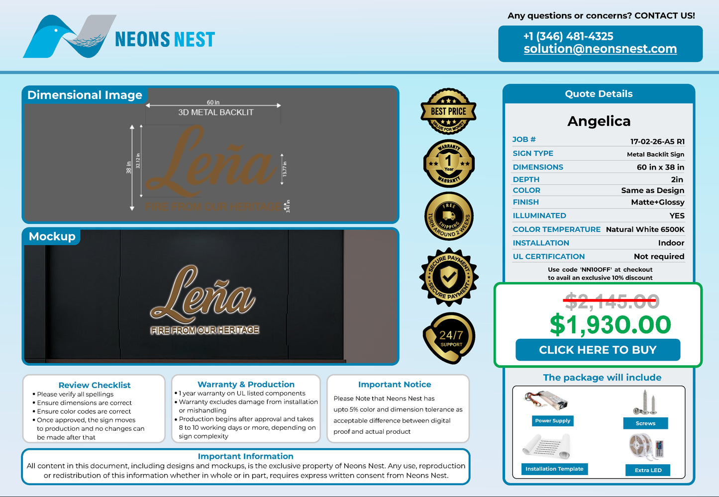 Leña 3D Metal Back-Lit - Neonsnest.com