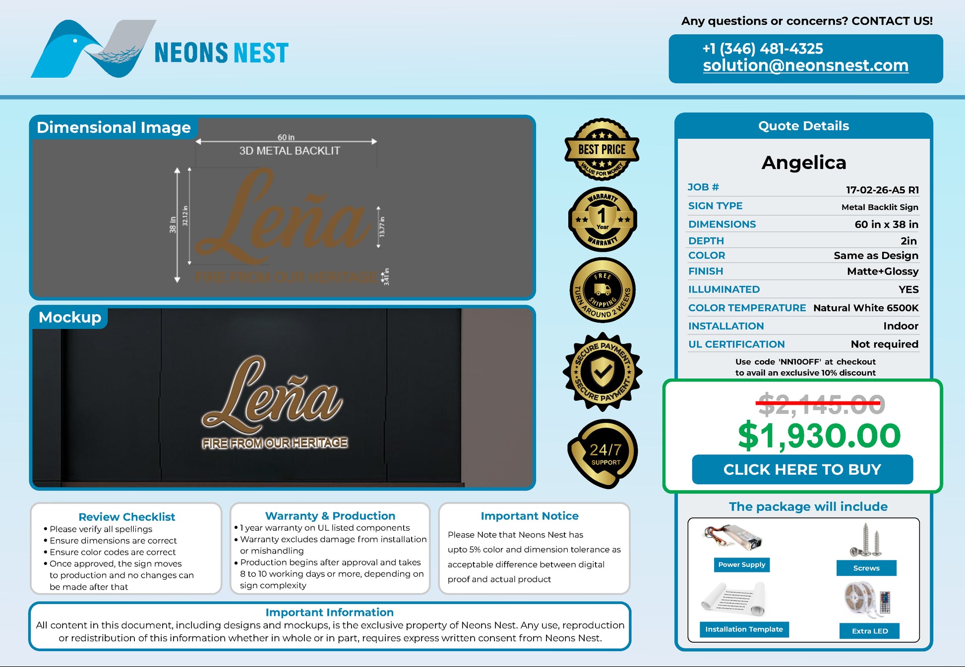 Leña 3D Metal Back-Lit - Neonsnest.com