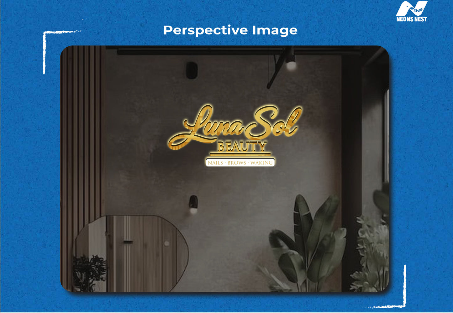 Luna Sol Beauty  3D Metal Back-Lit - Neonsnest.com