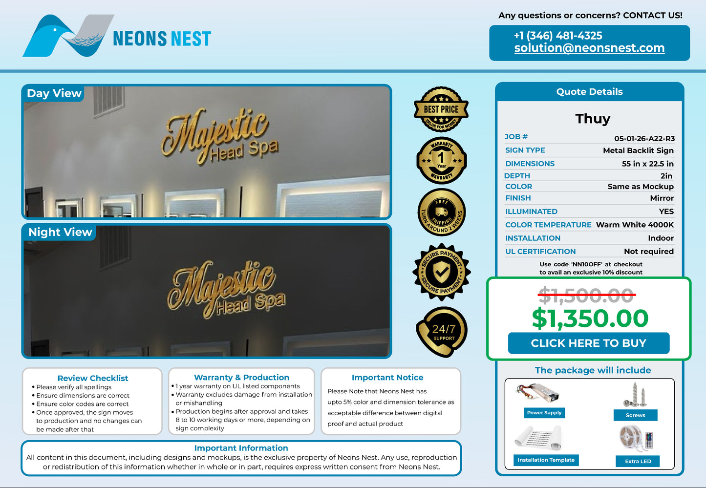 Majestic Head 3D Metal Backlit Signage v_3