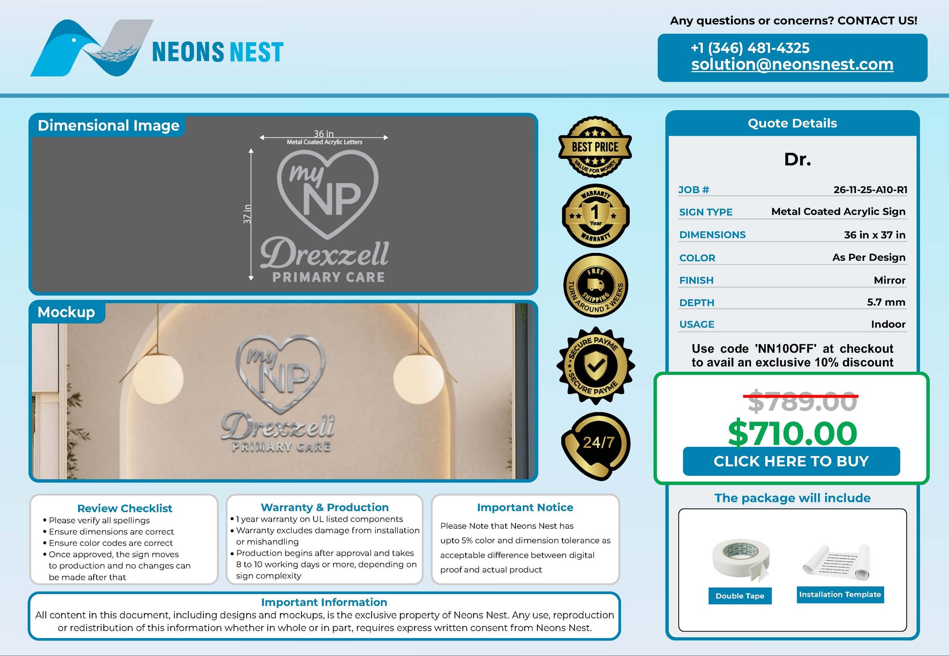 Drexzell Primary Care Metal Coated Sign - Neonsnest.com