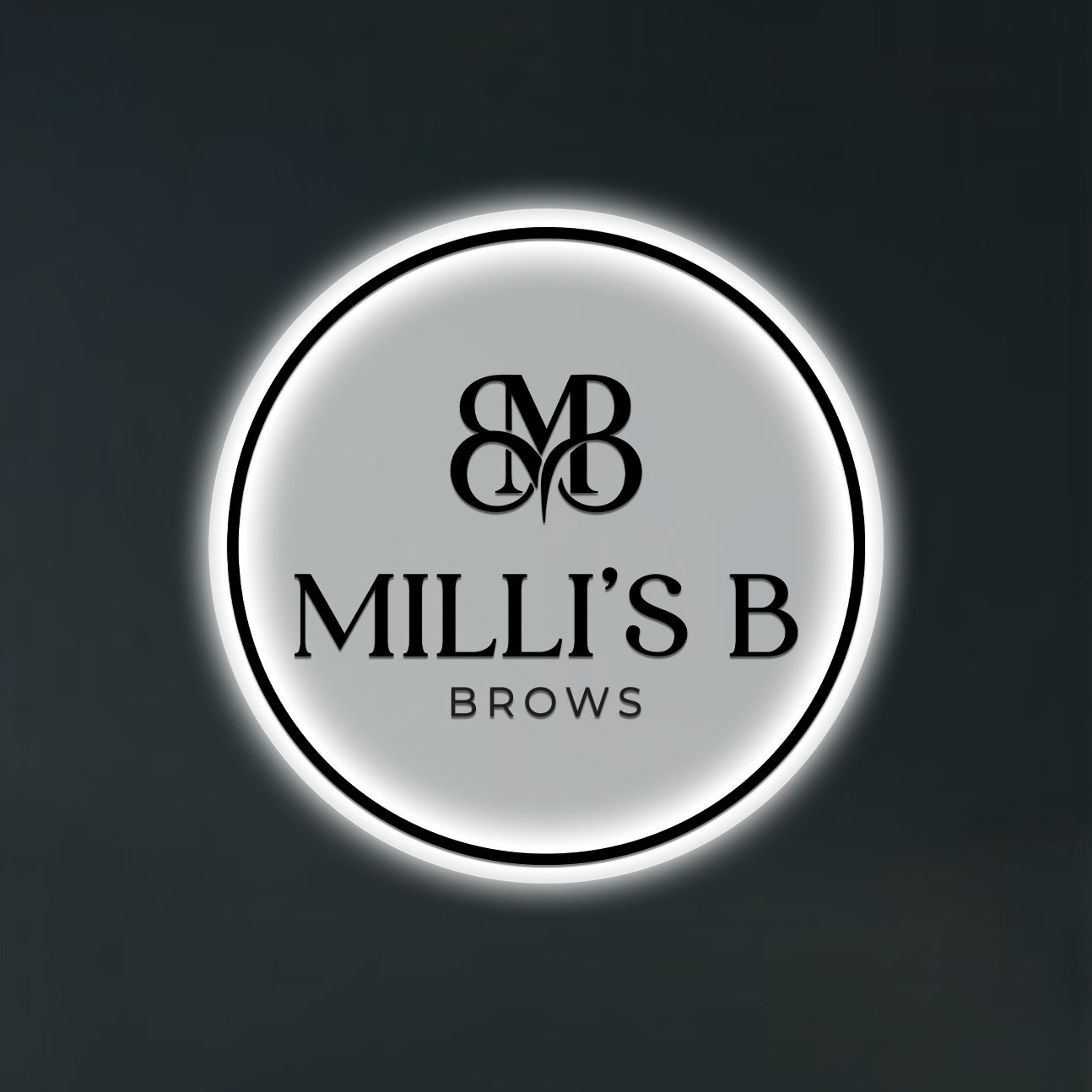 Milli B Brows Round Acrylic Sign - Neonsnest.com