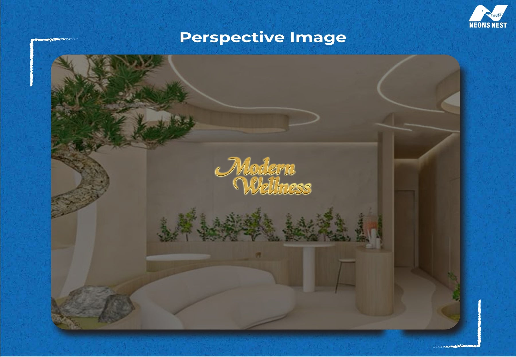 3D Metal Backlit Sign-Indoor-Modern Wellness - Neonsnest.com