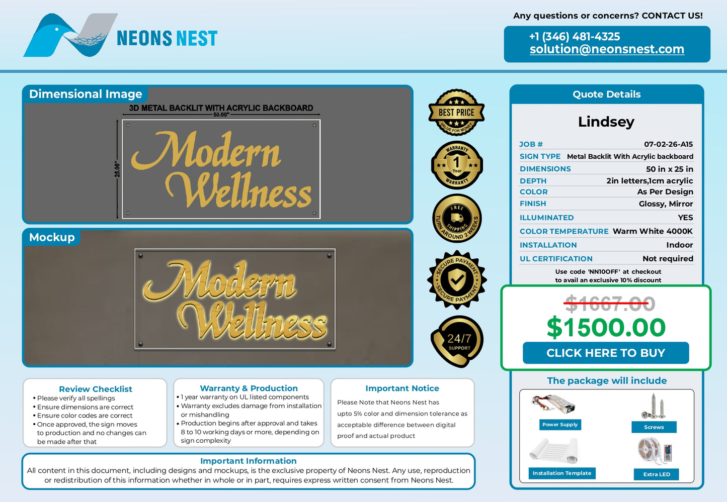 Metal Backlit With Acrylic Backboard-Indoor-Modern Wellness - Neonsnest.com