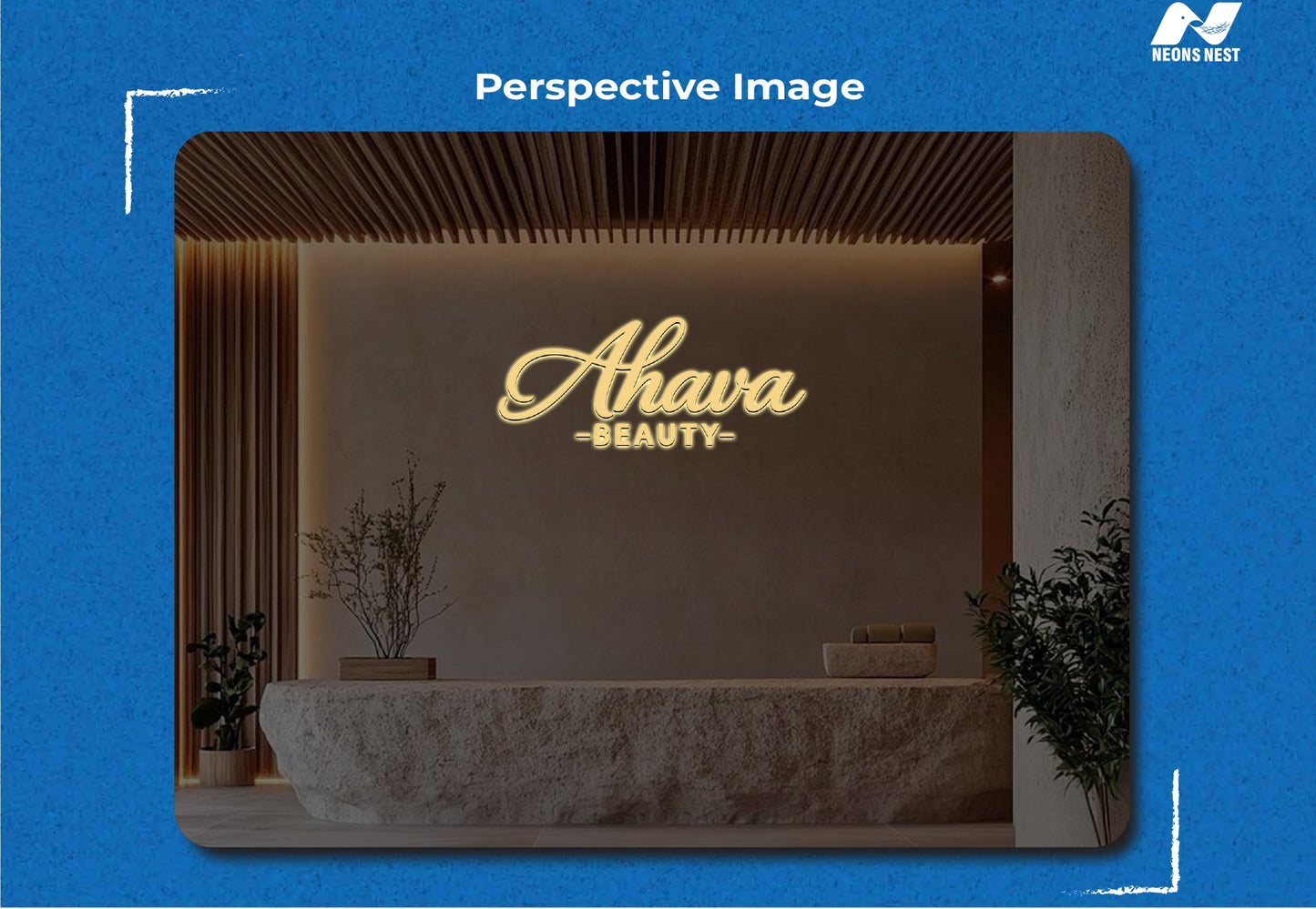 3D Metal Back-lit Sign-Ahava Beauty