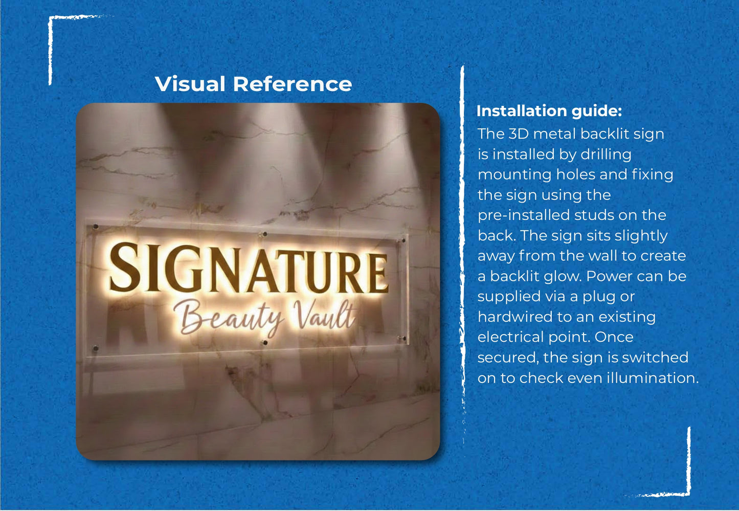 3D Metal Backlit With Acrylic Backboard-Ahava Beauty