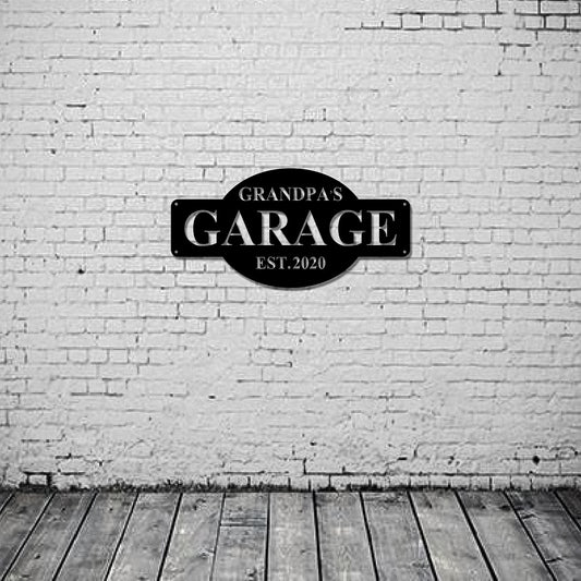 Metal Grandpa Garage Sign