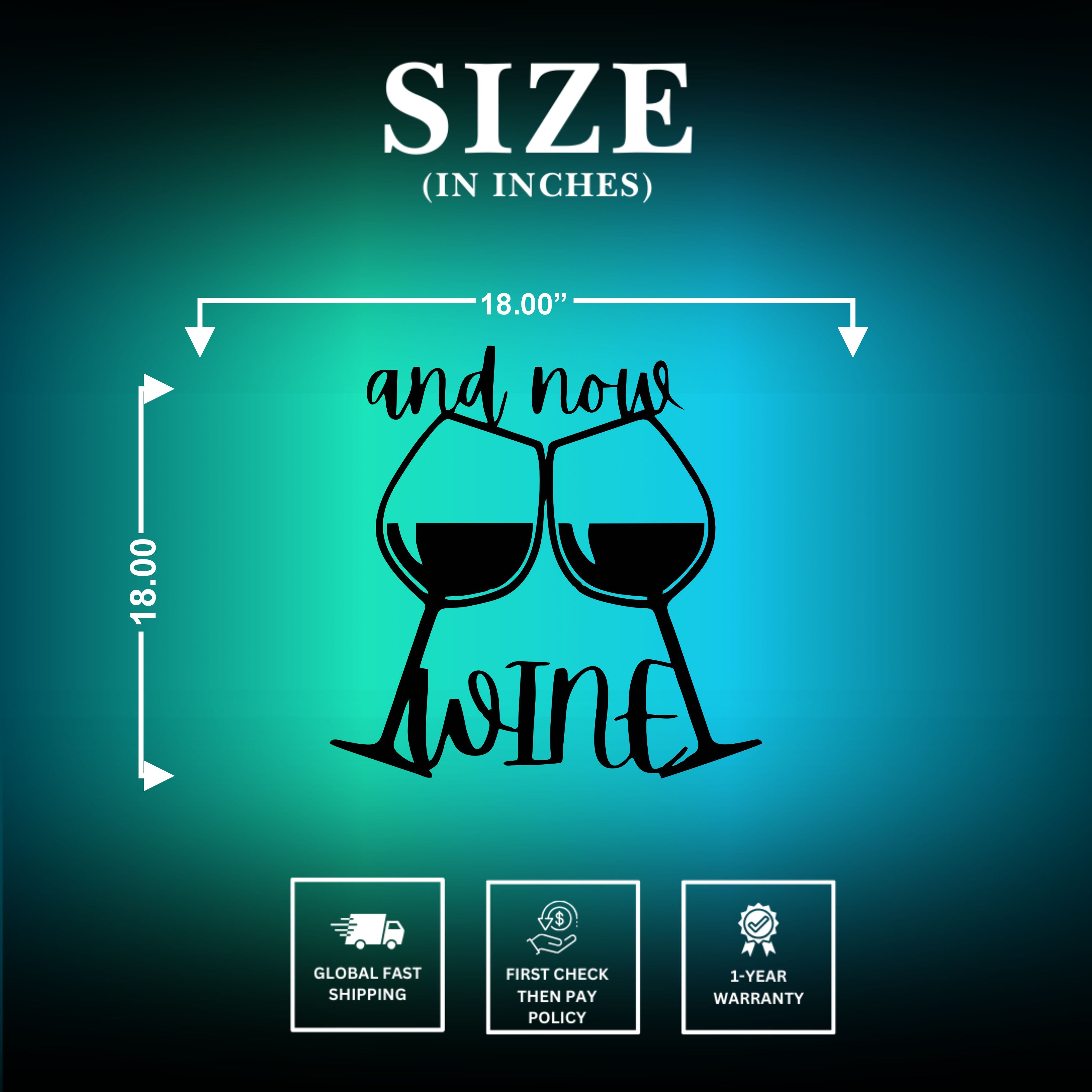 Metal Wall Art Wine Theme Size