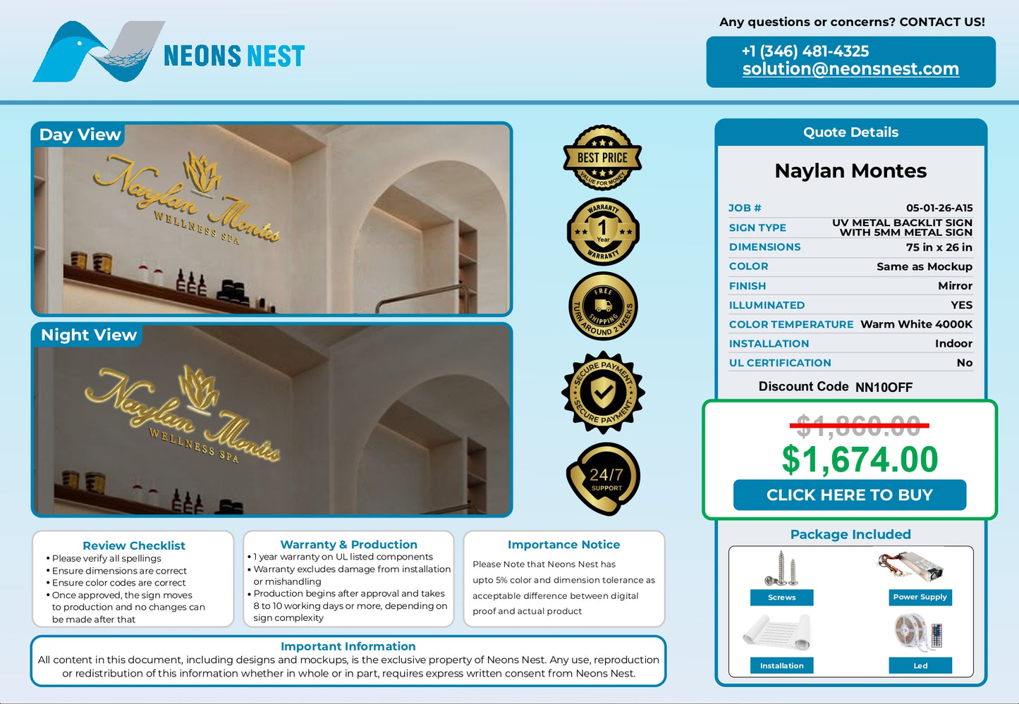 Naylan Montes Wellness Spa 3D Metal Back-Lit - Neonsnest.com