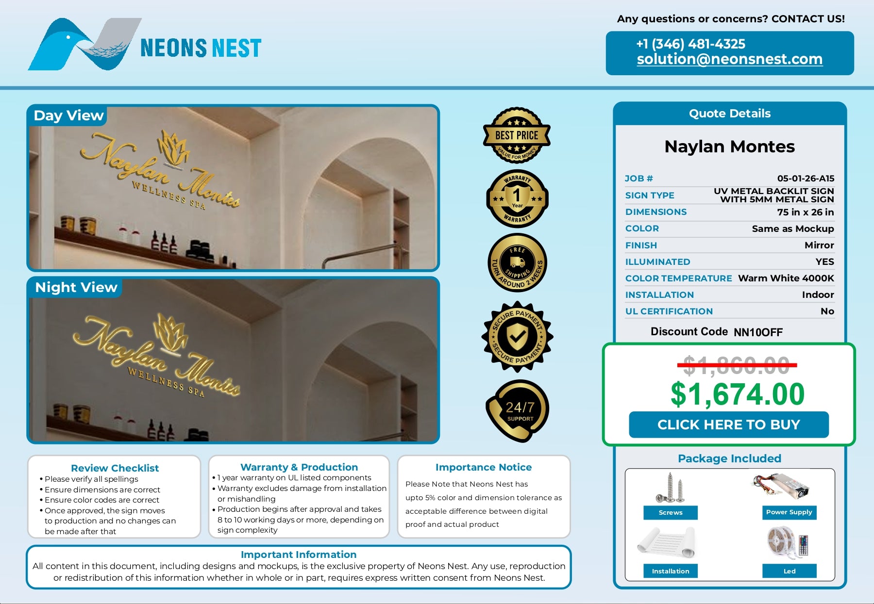 Naylan Montes Wellness Spa 3D Metal Back-Lit - Neonsnest.com