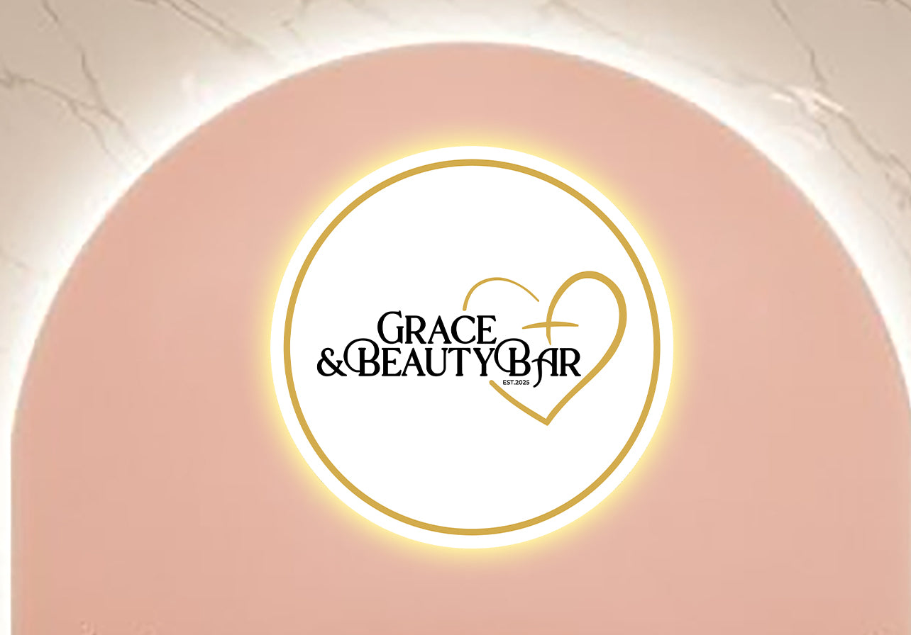 Grace & Beauty Bar Round Acrylic Sign