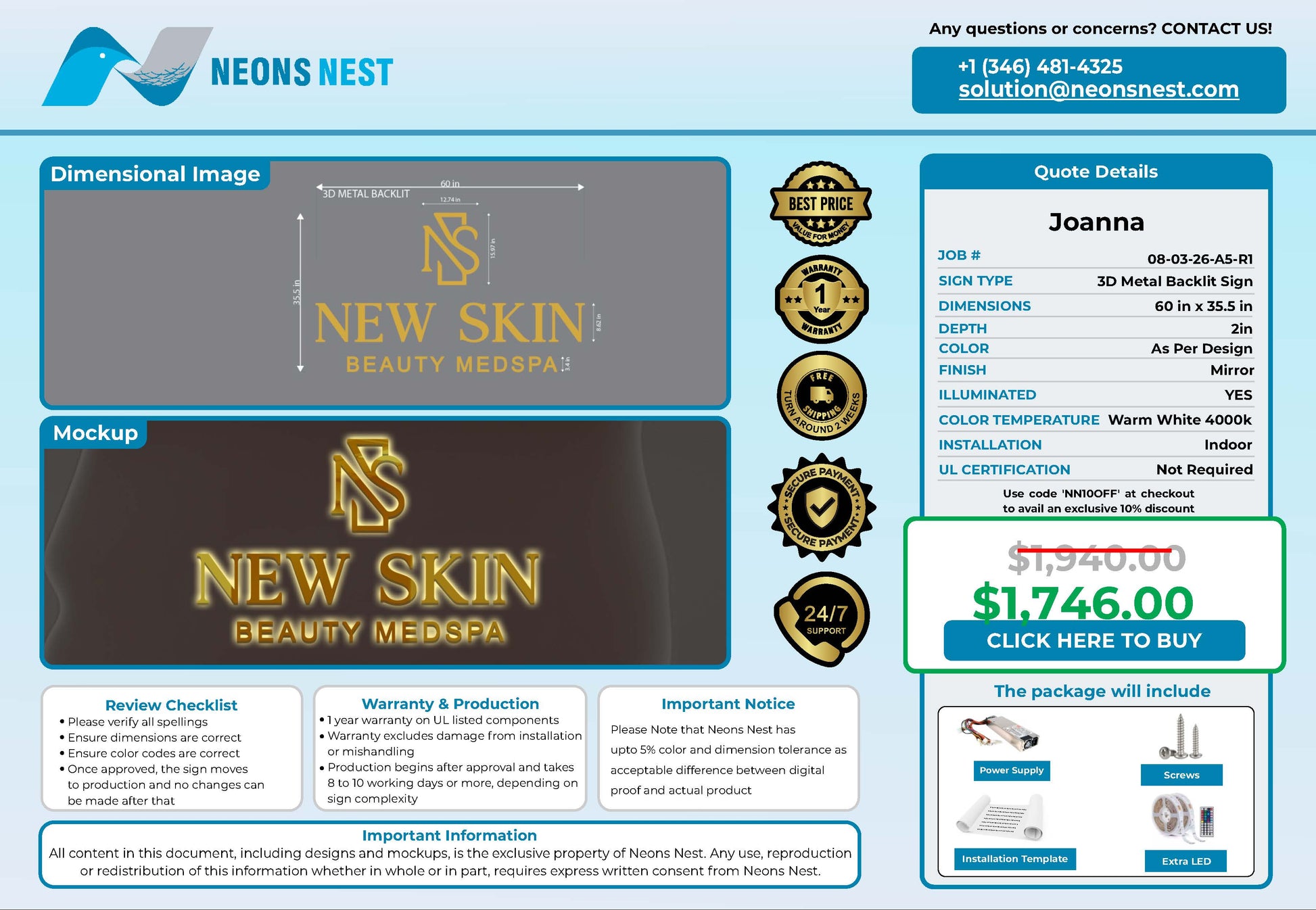 New Skin 3D Metal Backlit Sign - Neonsnest.com