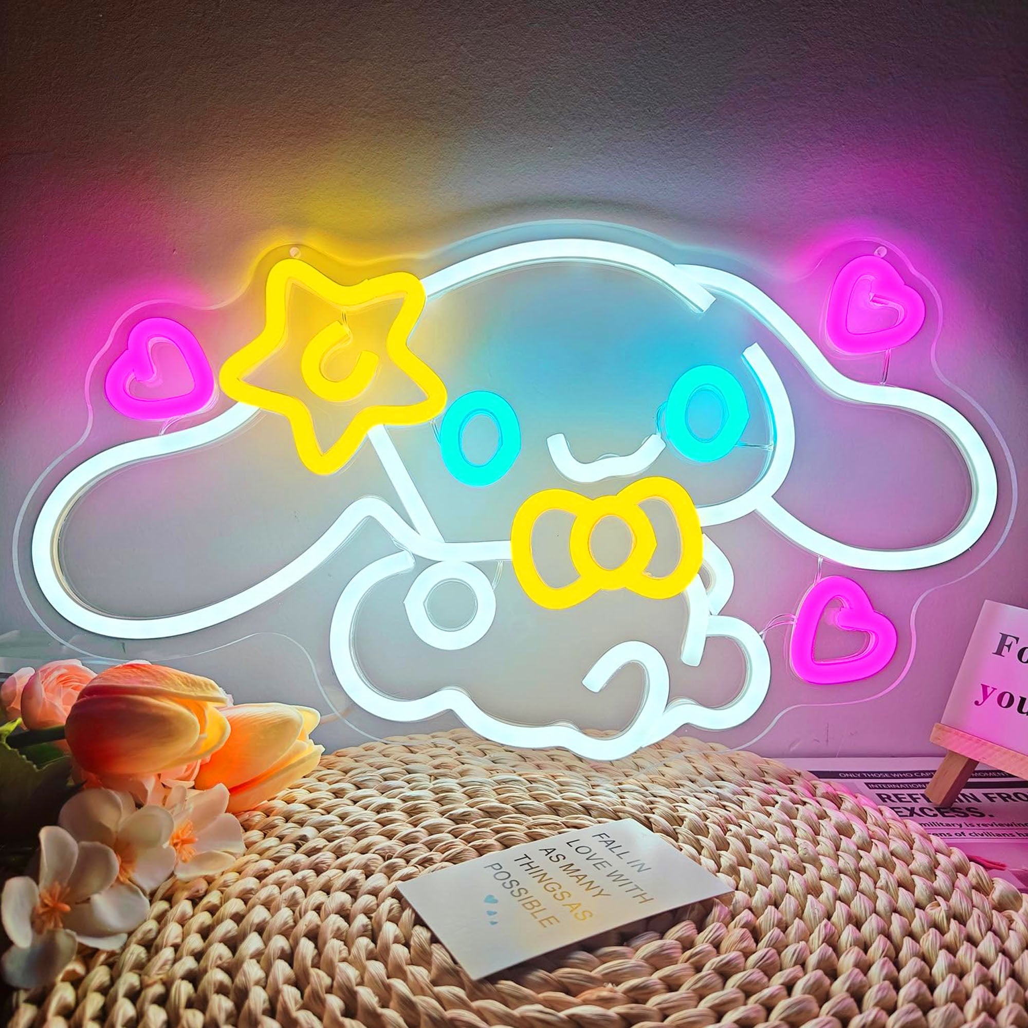 Cinnamon Roll Anime Neon Sign