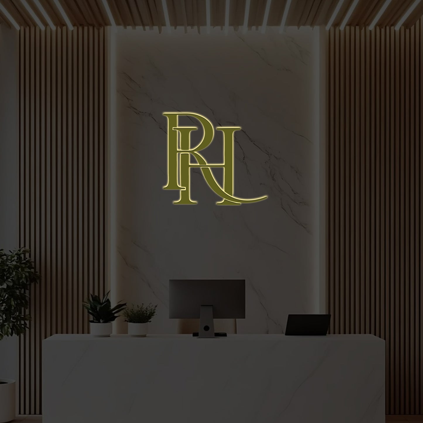 3D Metal Backlit Sign Ribbon House - Neonsnest.com