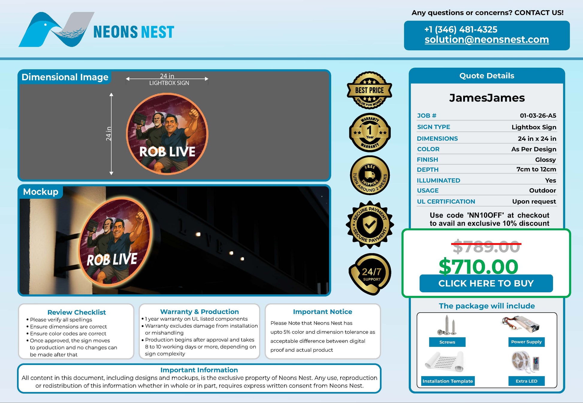 Rob live Lightbox Sign - Neonsnest.com