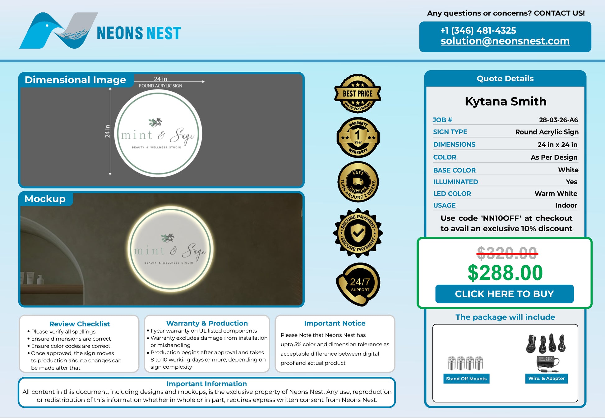 Kytana Smith Mint & Sage Beauty - Neonsnest.com