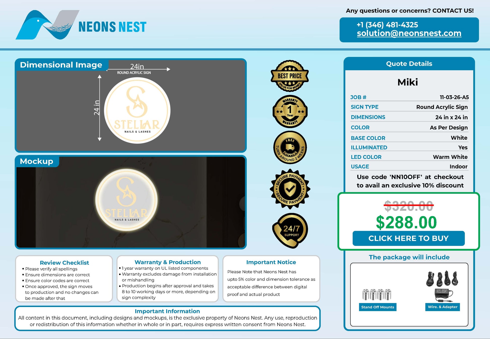 Stellar Round Acrylic - Neonsnest.com