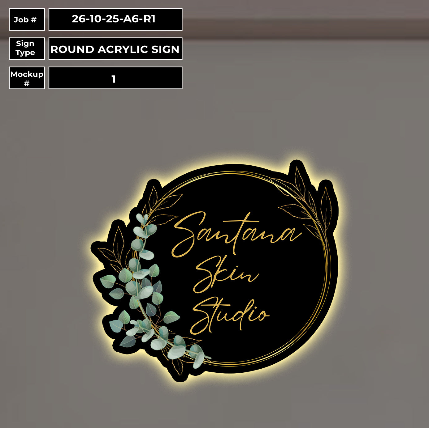 Santana Skin Studio Round Acrylic Sign