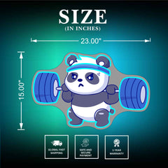 Panda Lifting Weights Neon Sign