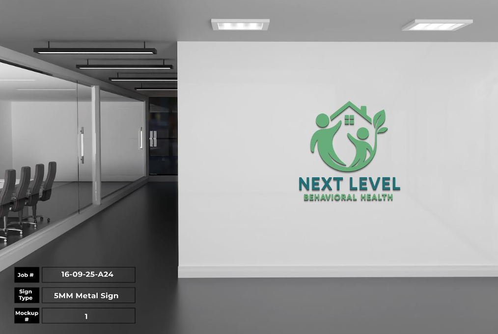 Next Level Behavioral Health 2D Metal Sign