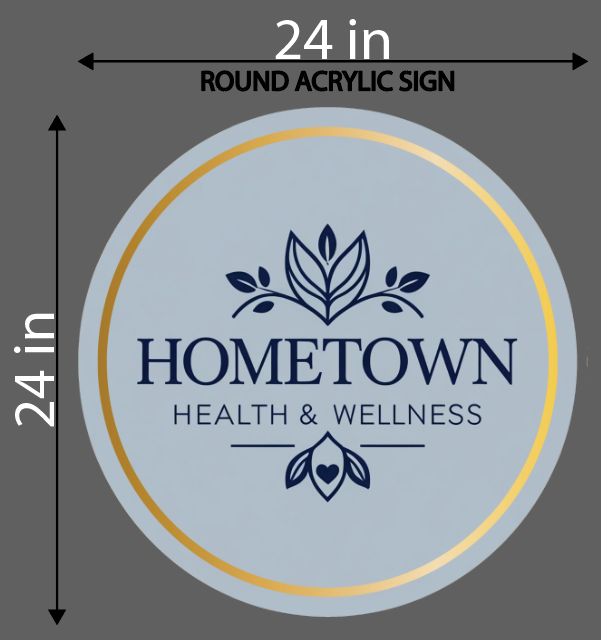 Round Acrylic Sign for Amy Younce - Neonsnest.com