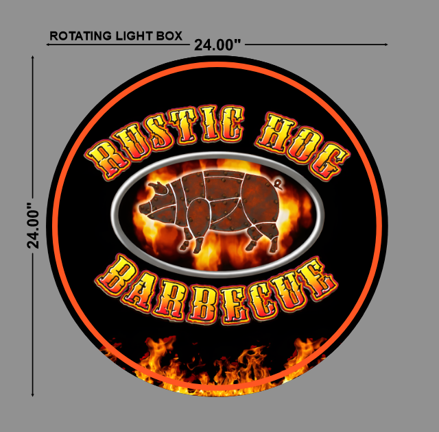 Rustic Hog Rotating Lightbox Sign - Neonsnest.com