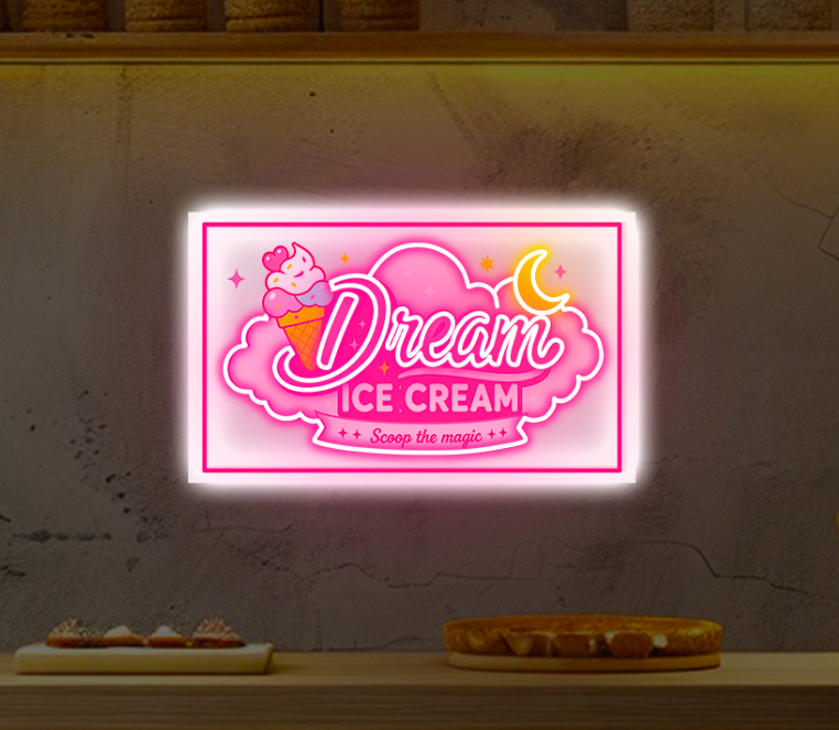 Dream Ice Cream UV Acrylic Neon Sign