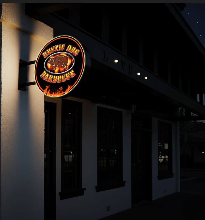 Rustic Hog BBQ LLC Lightbox Sign - Neonsnest.com