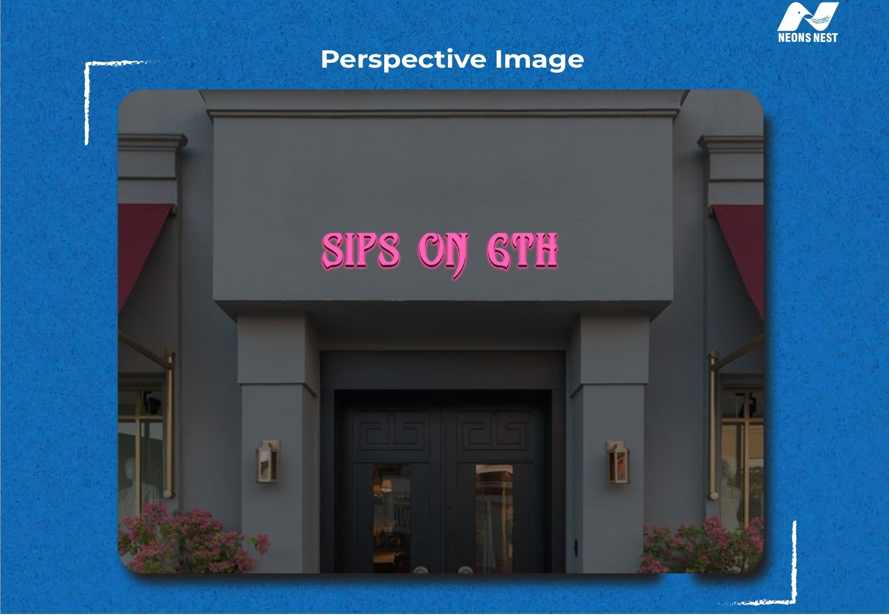 Metal Backlit Sign-Sips On 6th - Neonsnest.com
