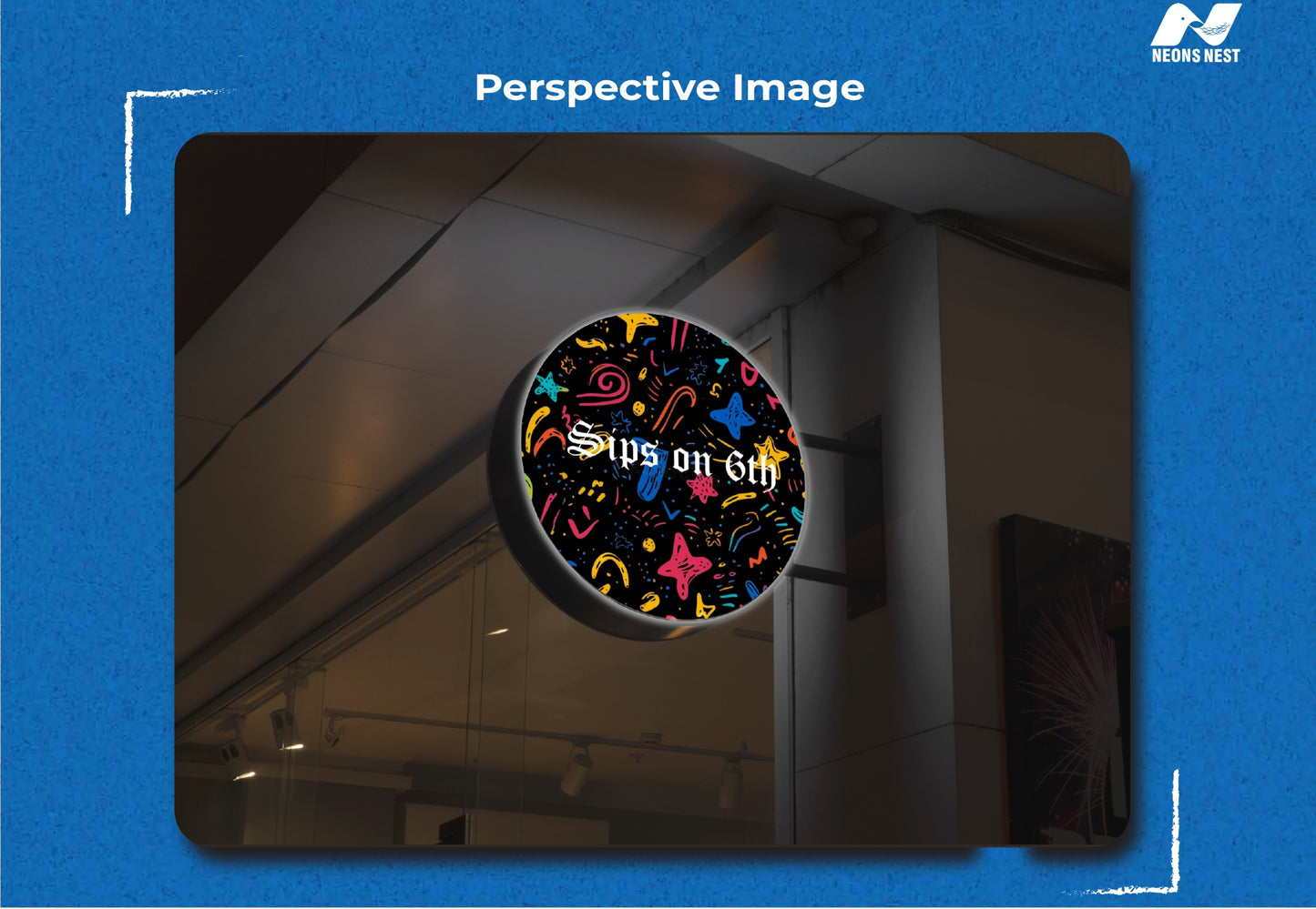 LightBox Sign- Sips On 6th - Neonsnest.com