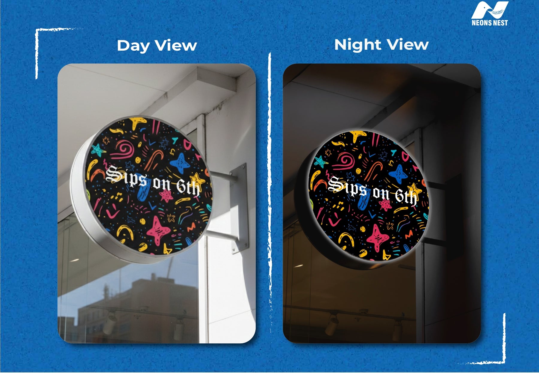LightBox Sign- Sips On 6th - Neonsnest.com