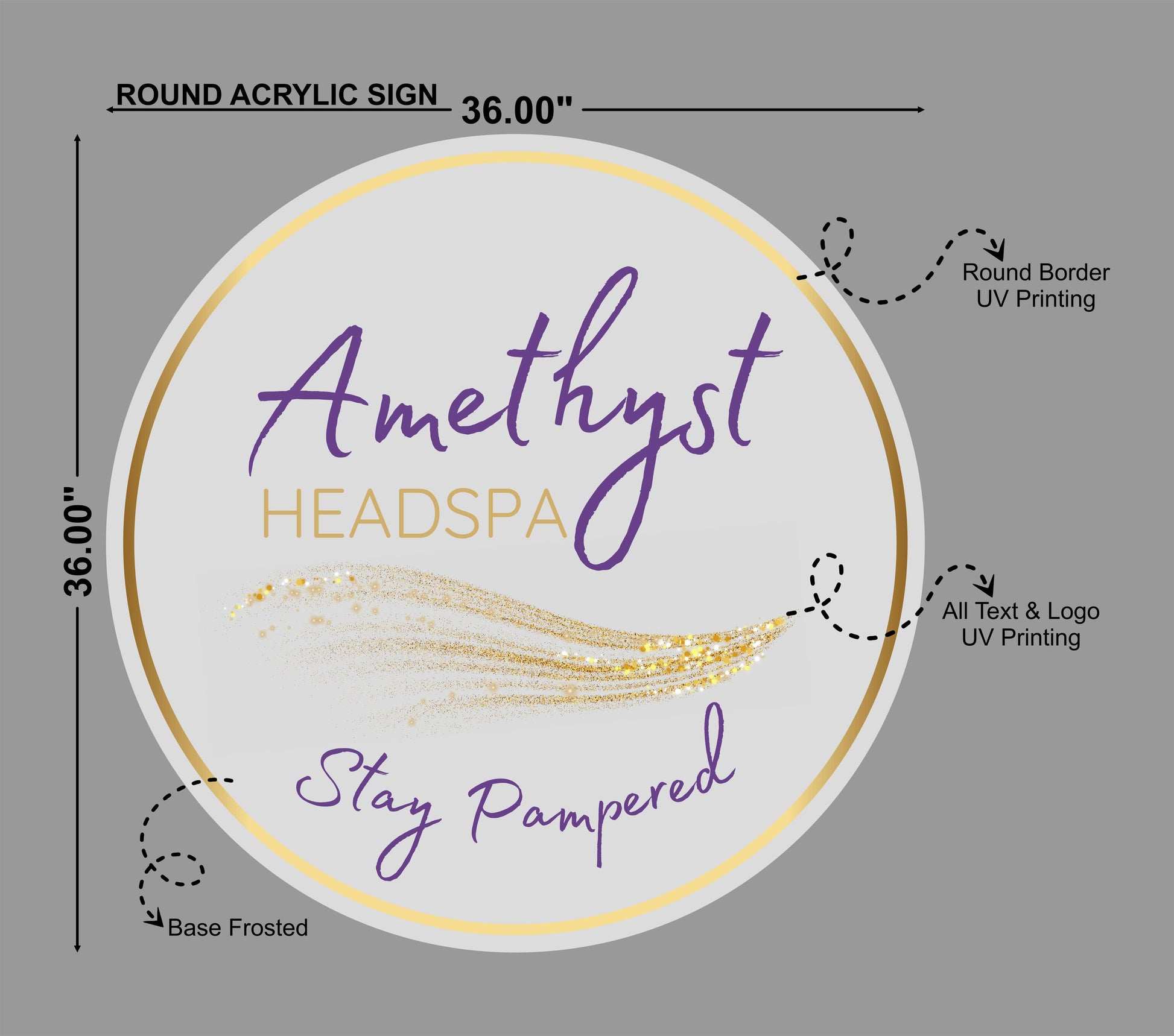 Amethyst Headspa RGB 36" Round Acrylic Sign - Neonsnest.com
