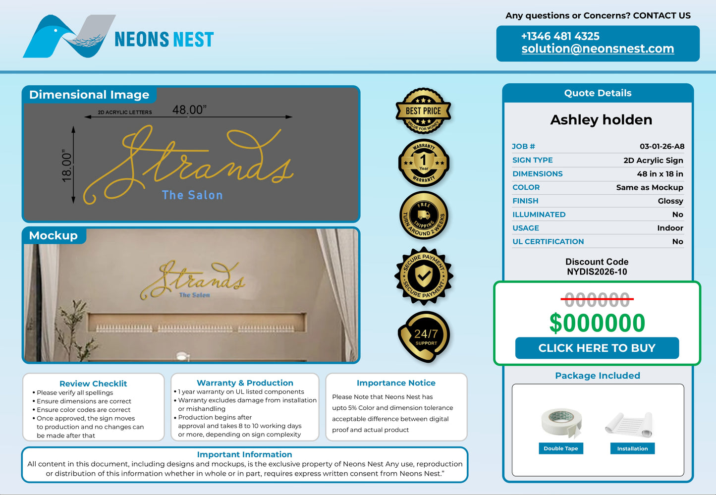 Round Acrylic Sign ABC - Neonsnest.com