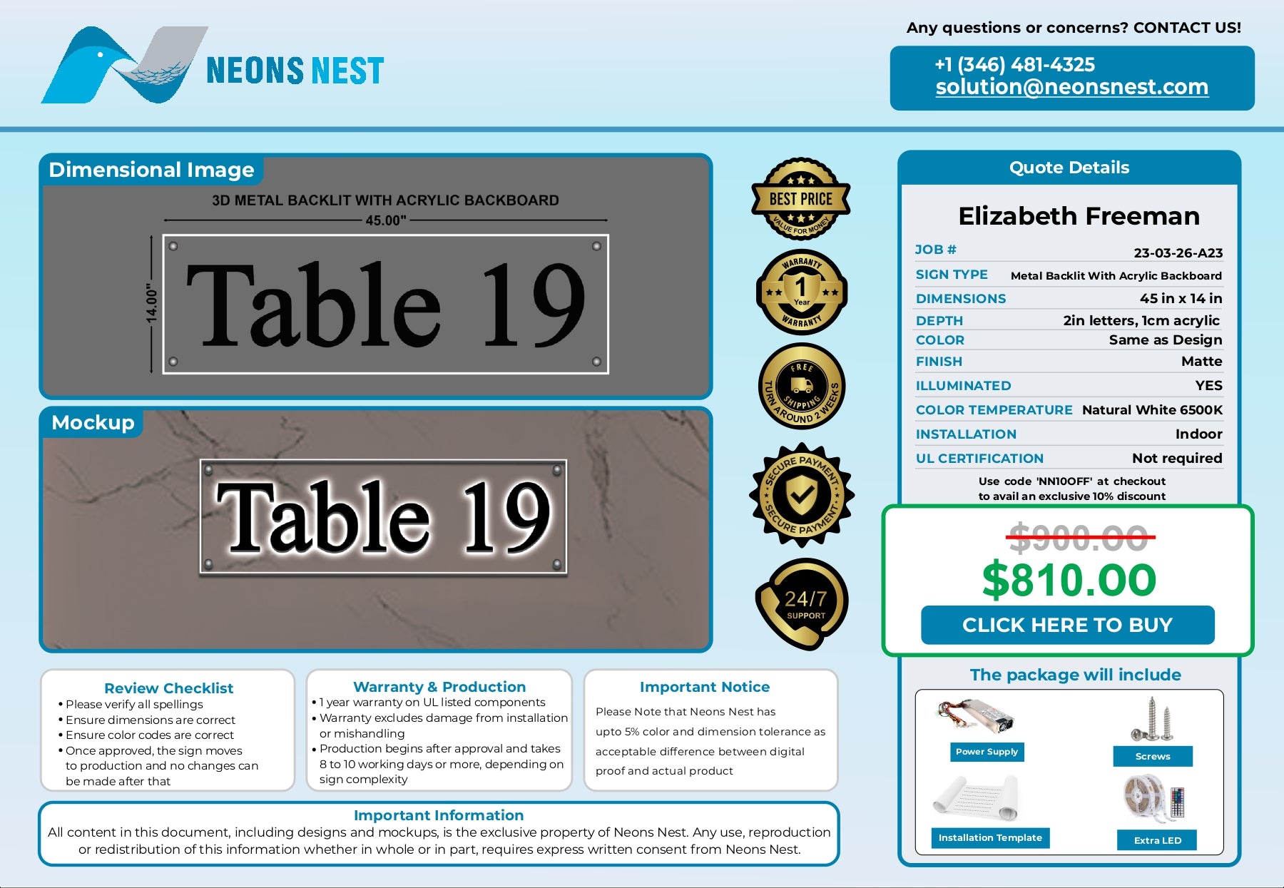 Metal Backlit With Acrylic Backboard-Table 19 - Neonsnest.com