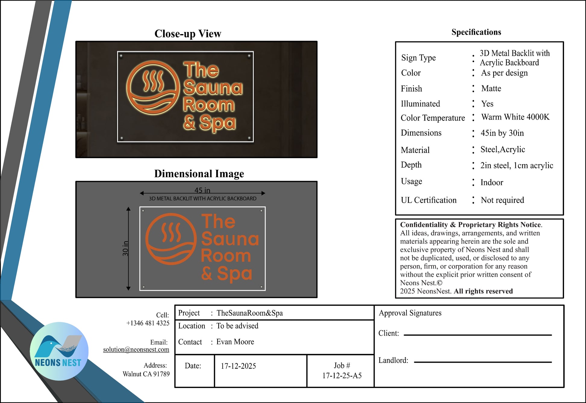 The Sauna Room & Spa Metal Backlit with Backboard Sign - Neonsnest.com